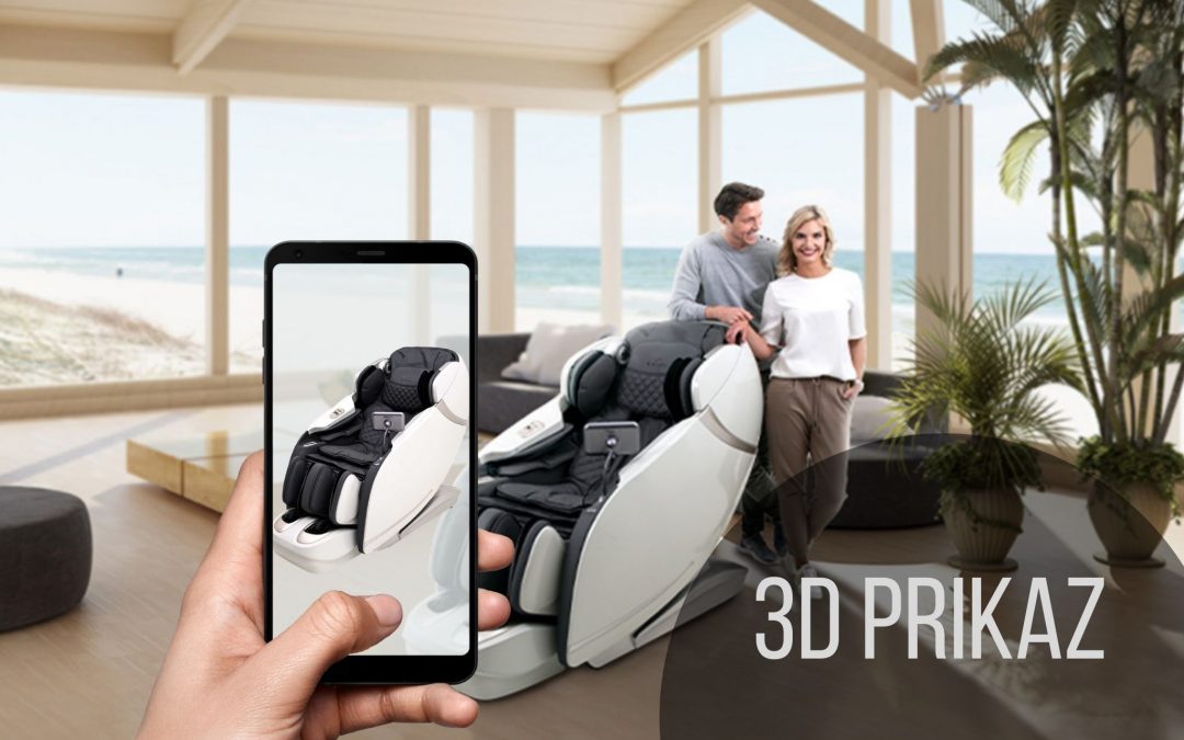 NOVO 3D prikaz masažnih fotelja U VAŠEM PROSTORU